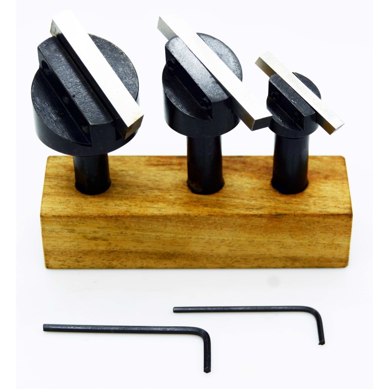 BENCH MILL FLY CUTTER SET 3 PIECES WITH TOOL STEEL 1/2 SHANK